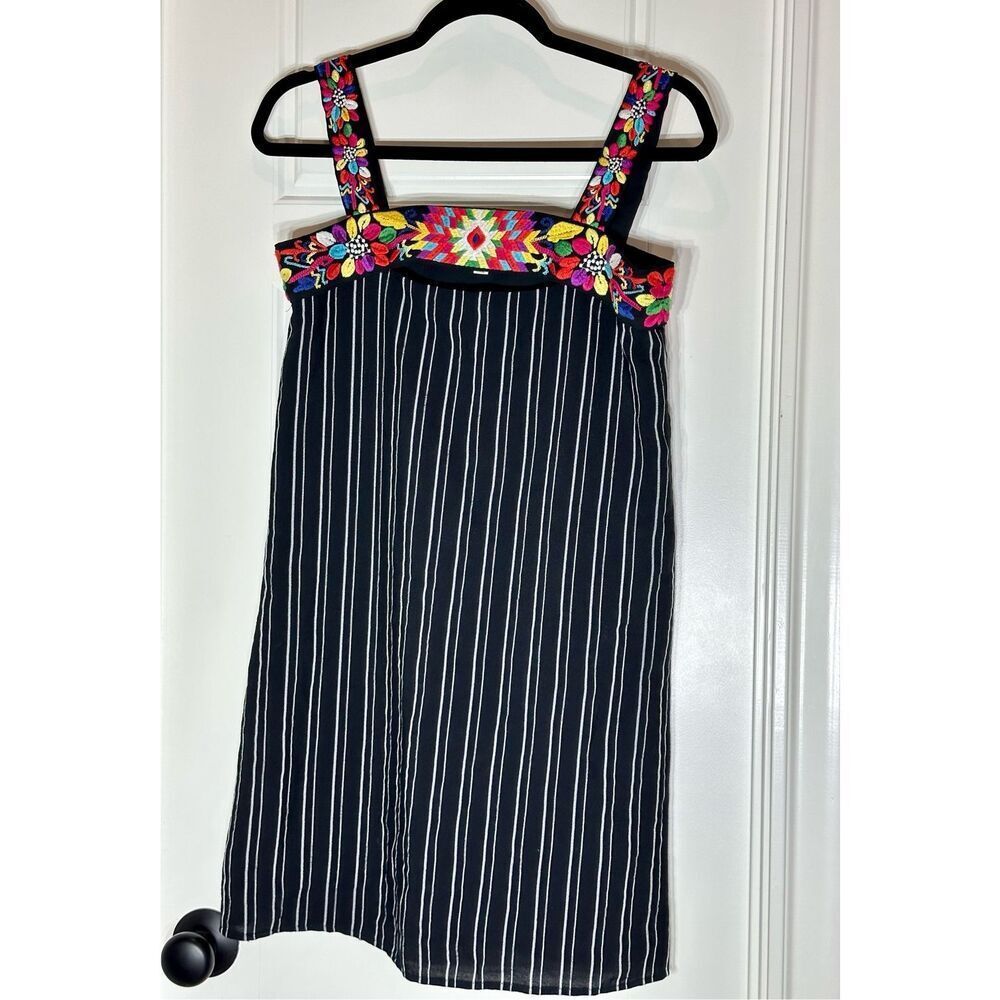 THML size XS black embroidered mini dress